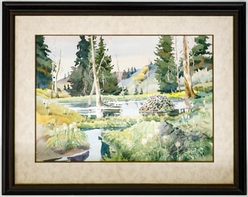 Alfred Charles Dunn Original Watercolor Landscape