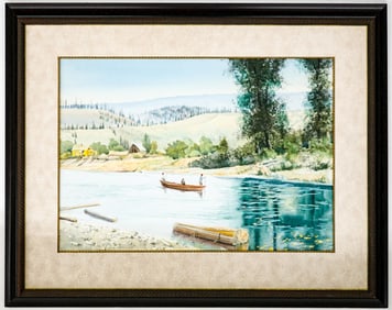 Alfred Charles Dunn Original Watercolor [Lake]