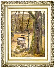 Jervis McEntee Oil on Board Framed [Trees]