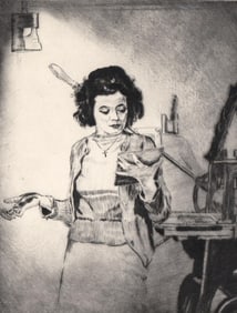 Lyman Byxbe Etching SIGNED [Woman]