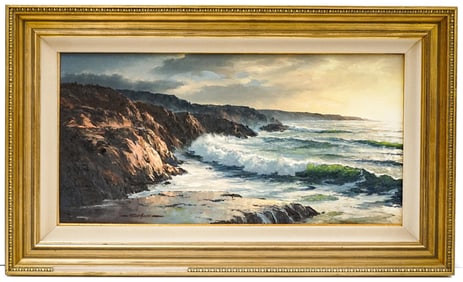Russell Moreton California Seascape Oil on Board