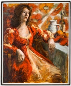 R. Ericksen Large Oil Canvas [Woman Seated]