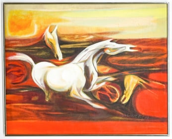 New Delhi, India SIGNED Painting [Horses]