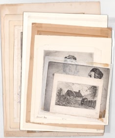 Vintage (10) Etchings [People, Scenic]