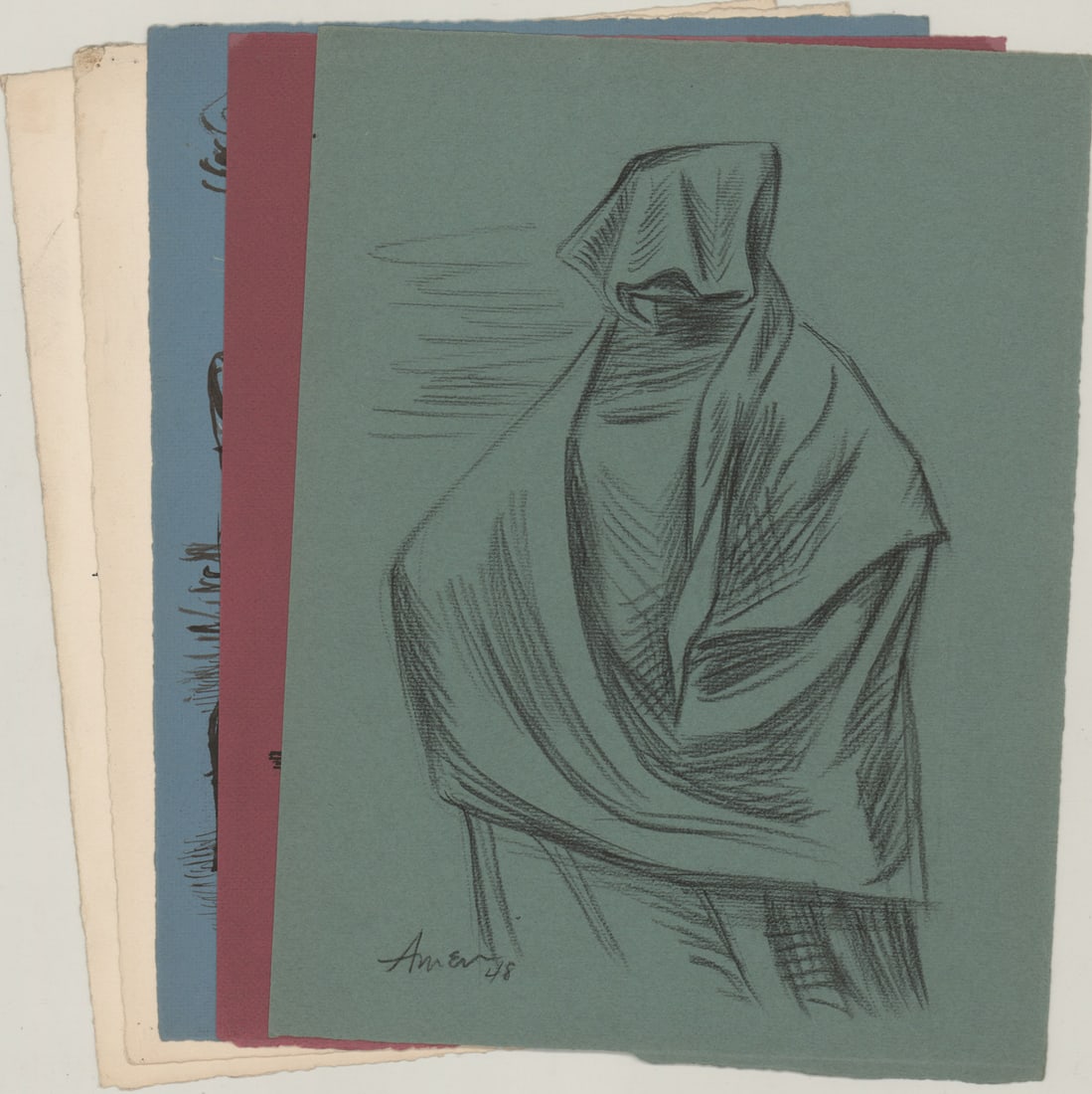 Irving Amen (5) Drawings SIGNED [Phantoms] (1 of 6)