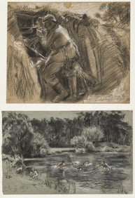 Original (2) Works on Paper [E.B.V. 1915]