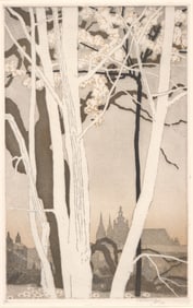 Illegibly Signed Etching [Abstract Trees]