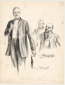 Artist Signed Original Drawing [Senator Sherman]