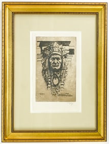 Eustace Ziegler Etching SIGNED [Native American]
