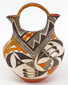 Antique Acoma 9.75 IN Polychrome Wedding Vase