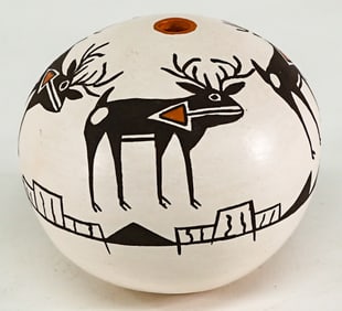 Delores Lewis Signed Seed Pot [Acoma]