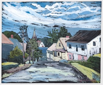 Virginia Helena Gruppe Original Gouache -Rockport