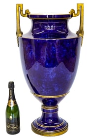Dore A Sevres Finest Cobalt Floor Vase 30 Inches
