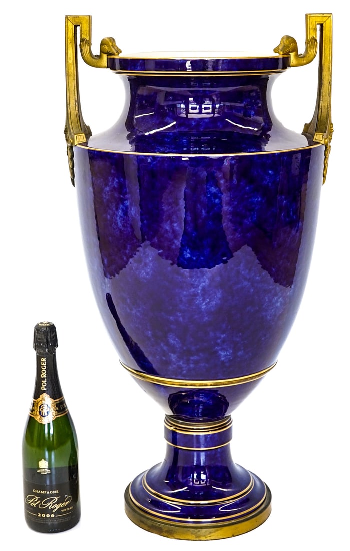 Dore A Sevres Finest Cobalt Floor Vase 30 Inches (1 of 10)