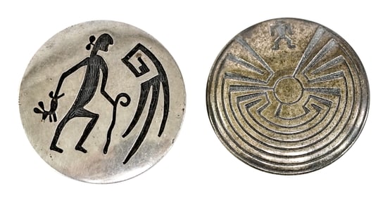 Vintage Milson Taylor Hopi (2) Sterling Pins