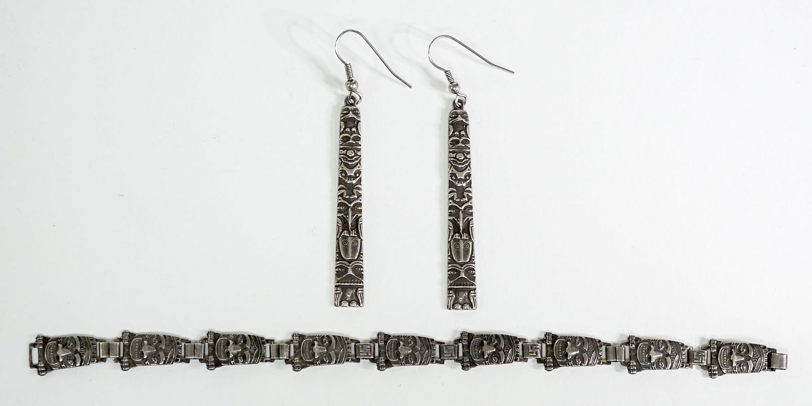 Northwest Coast (3PC) Sterling Bracelet/Earrings (1 of 5)