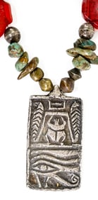 Beaded 16IN Necklace [Sterling Pendant SIGNED]