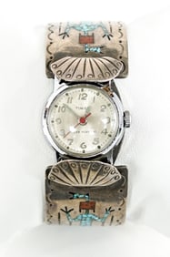 Thomas Singer Navaho Sterling Watch Bracelet