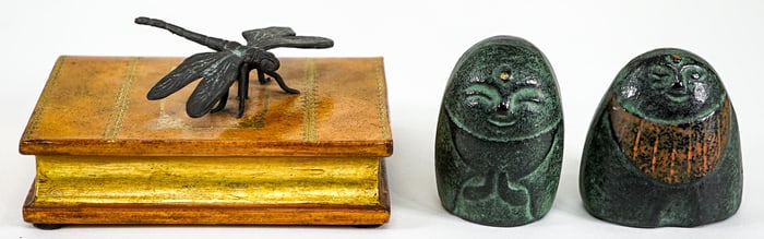 Bronze (3) Paperweights [Dragonfly]