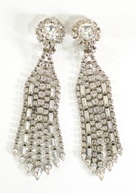 Vintage Rhinestone Chandelier Earrings