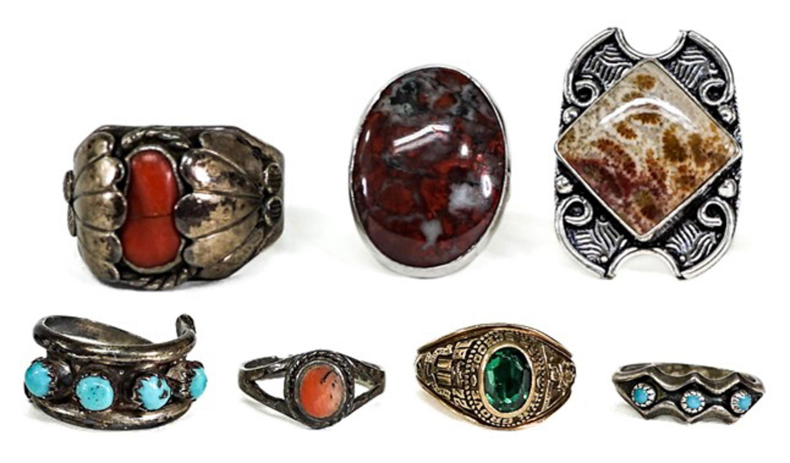 10k Gold Ring (5 g) & Sterling Rings (37 g) (1 of 8)