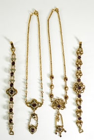 (2) Vintage Costume Necklace, Bracelet Sets