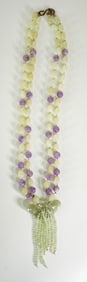 Large Sunya Currie Jade & Amethyst Necklace