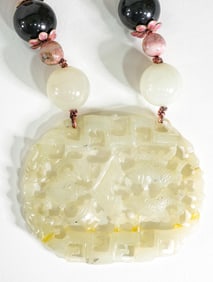 Chinese Carved Jade, Stone, Enamel, Silver