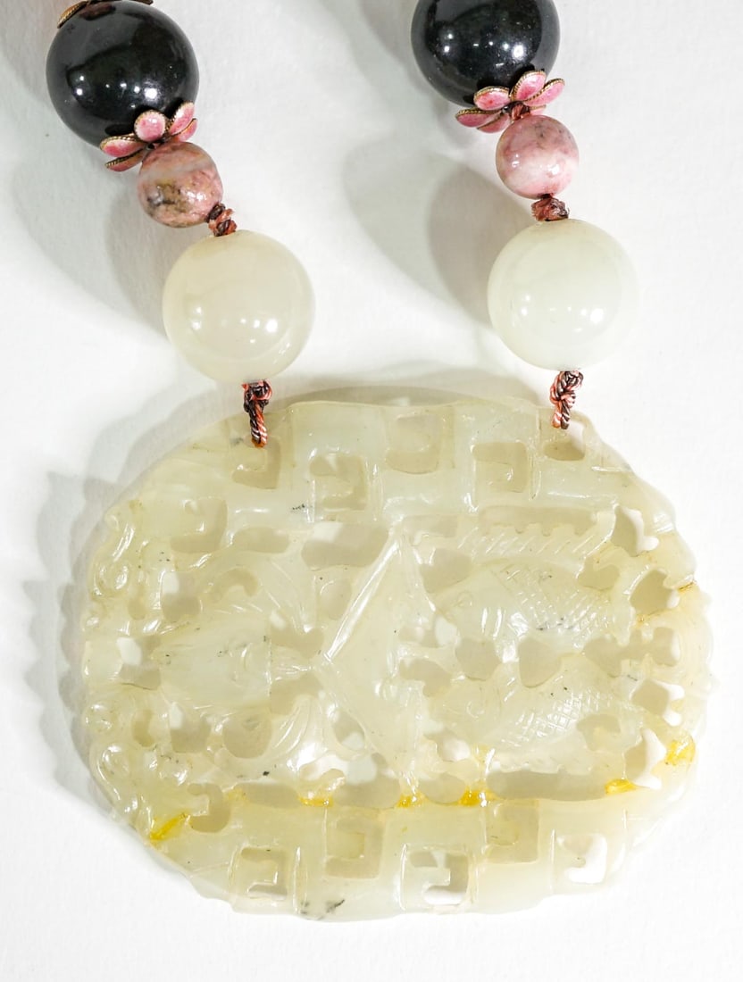 Chinese Carved Jade, Stone, Enamel, Silver (1 of 3)