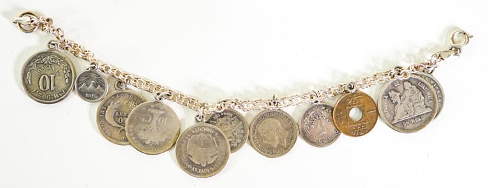 Antique Coins Charm Bracelet