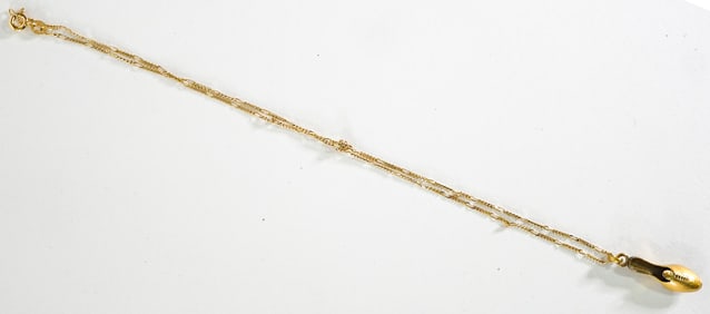 14k Gold Necklace & Track Shoe Pendant