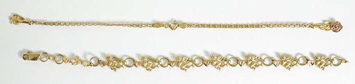 (2) 14k Yellow Gold Bracelets