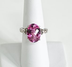 Pink Topaz 6.52 cts Ladies Ring