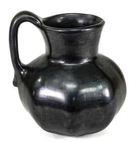 Native American Blackware 7.5IN Handled Pitcher
