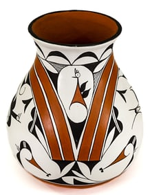 Juanita Shije 10IN Large Pottery Vase [Birds]