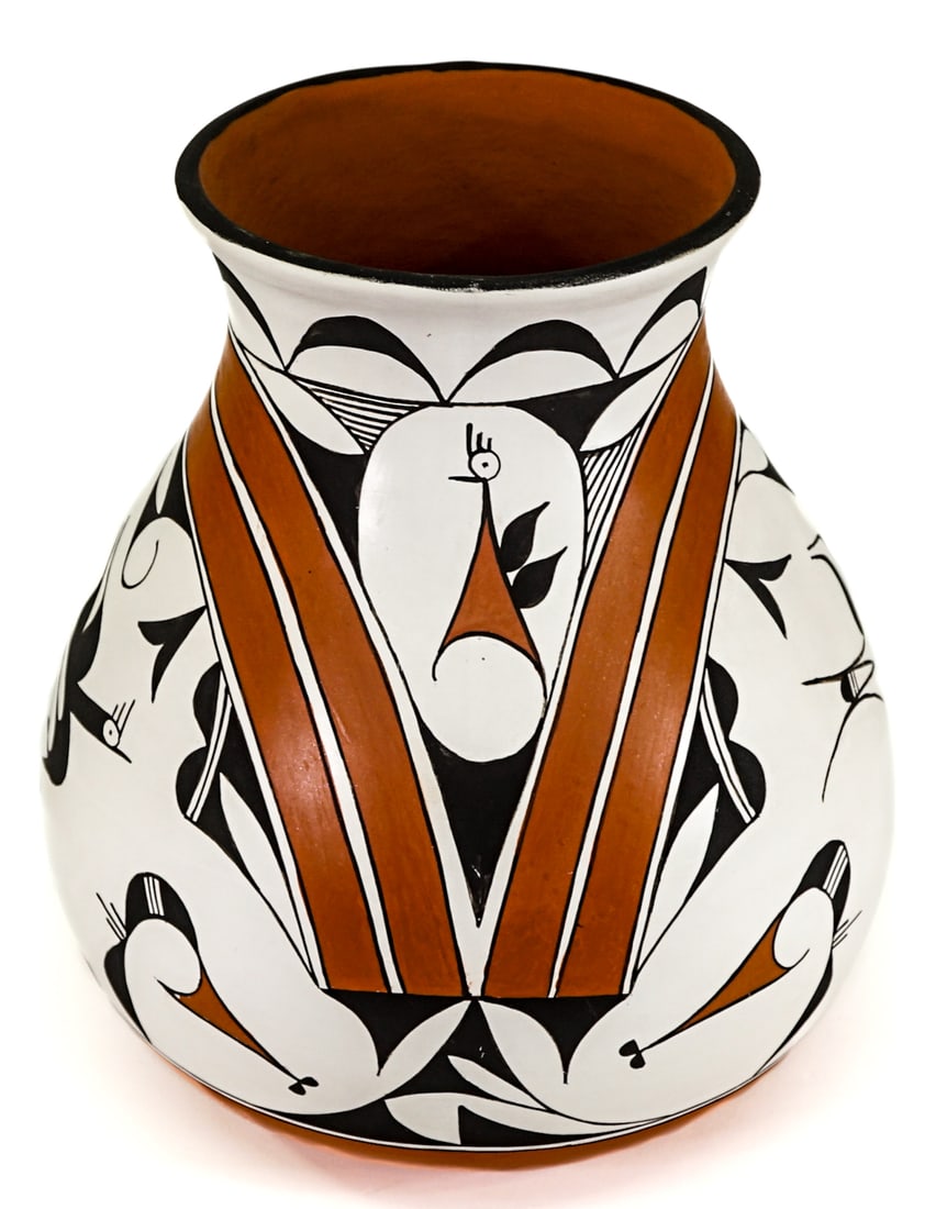Juanita Shije 10IN Large Pottery Vase [Birds] (1 of 10)