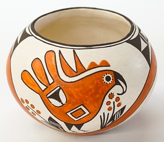 Emma Lewis (Acoma) Polychrome Bowl [Quail]