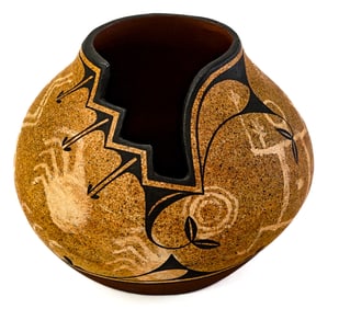 Ralph Aragon 6IN Zia Pueblo Pottery Bowl