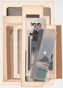Japanese (20) Woodblock Prints [Scenic, People]