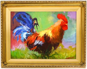 P Charles Oil on Canvas [Proud Rooster]