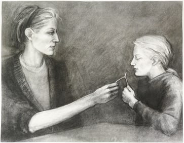 Stephanie J. Frostad Attributed Original Charcoal