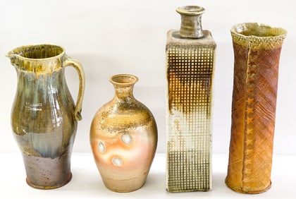 Archie Bray (4) Pottery Vases [Artist Signed]