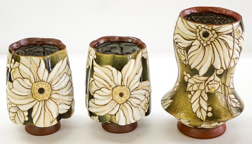 Ben Jordan (Montana) Studio Pottery (3) Vases