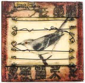 Encaustic and Mixed Media Original [Break Free]