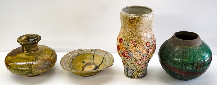 Archie Bray (Montana) Ceramics (4) Bowl, Vases