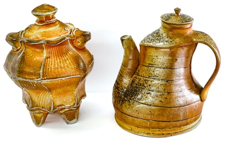 Archie Bray Studio Pottery (2 PC) Jar; Pot