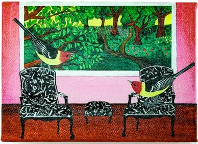 Lynne Alexander Original Mixed Media [Birds]