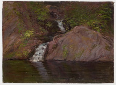 Frederick B. Kress Oil on Canvas [Pool w / Falls]