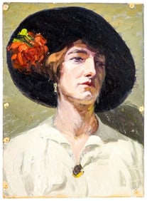 Frederick B. Kress Oil on Canvas [Woman Portrait]