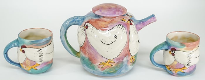 Animals & Co vintage 1988 ceramic chicken teapot